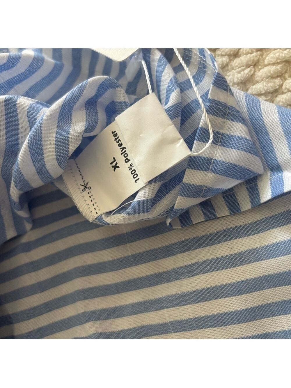 Blue and White Striped Crop Top - Picture 7 of 11